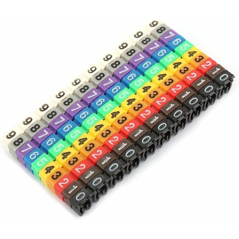 Farbige Kabeletiketten, 100 Stück – Numerisch Codierte Marker Zur Schnellen Identifizierung – Rutschfestes C-design - 100 Stück