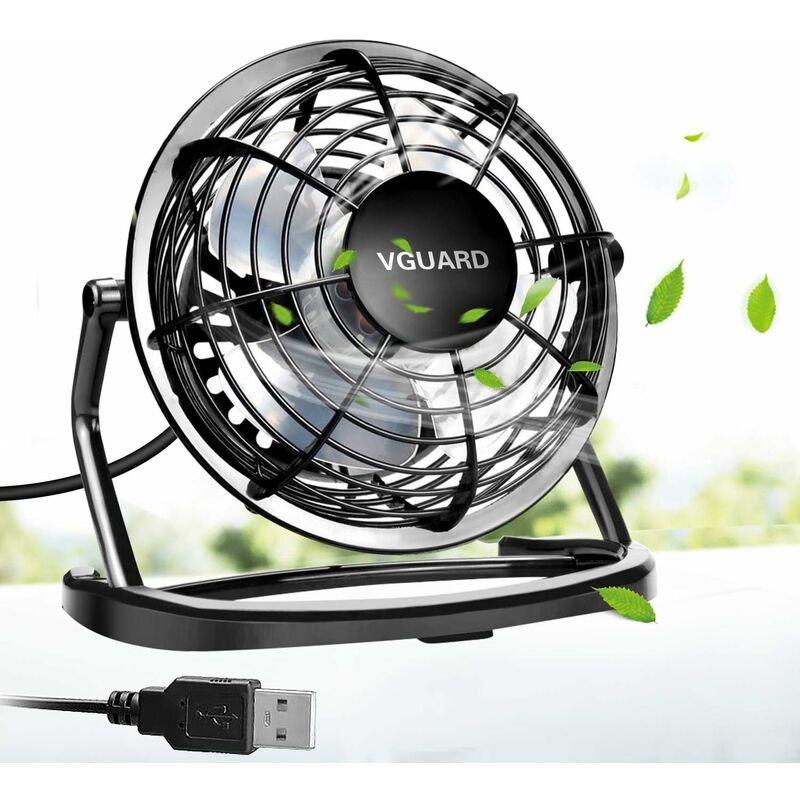 Mini-usb-ventilator, 4 Zoll – 360°-drehung – Leise Für Büro, Camping, Kinderwagen – Usb-stromversorgung – Abs-kunststoff