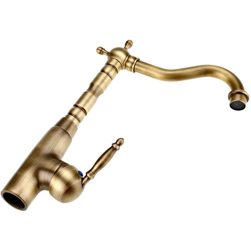 Massiver Messing-wasserhahn Im Antiken Retro-stil Für Waschbecken Und Bad, Mischbatterie Für Warmes Und Kaltes Wasser Mit Schläuchen.