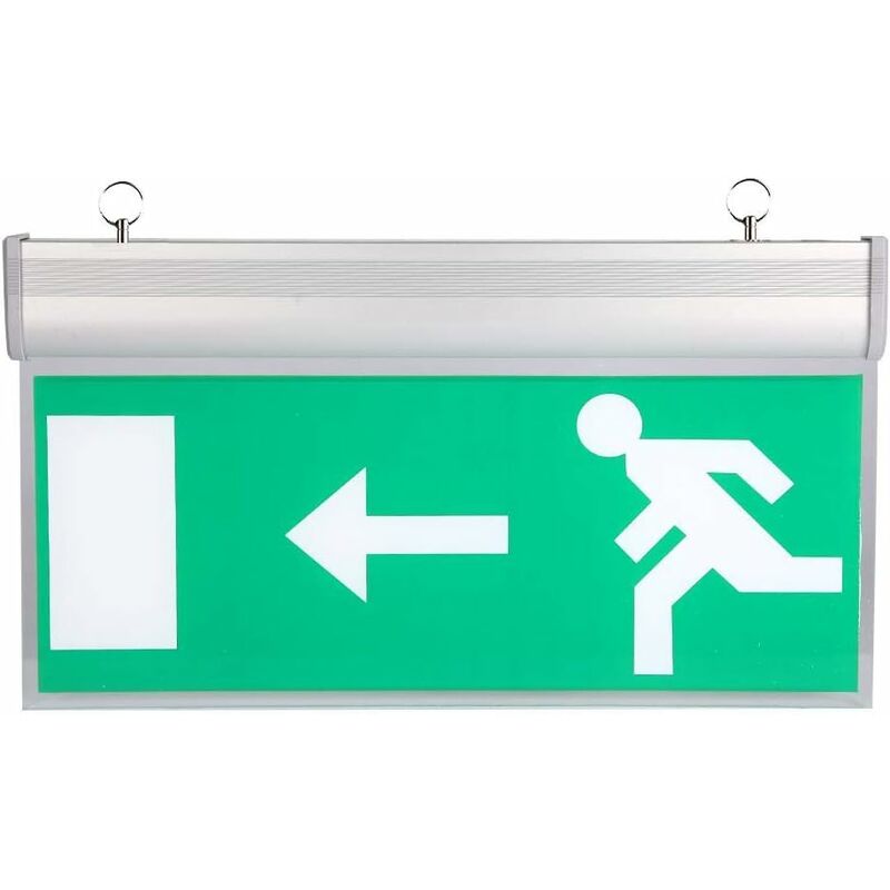 Led-notausgangsschild, Sicherheits-evakuierungsanzeige Aus Acryl Mit Hochheller Led-lichtquelle Für Einkaufszentren/supermärkte/hotels/krankenhäuser/bibliotheken, 110-220v (links)