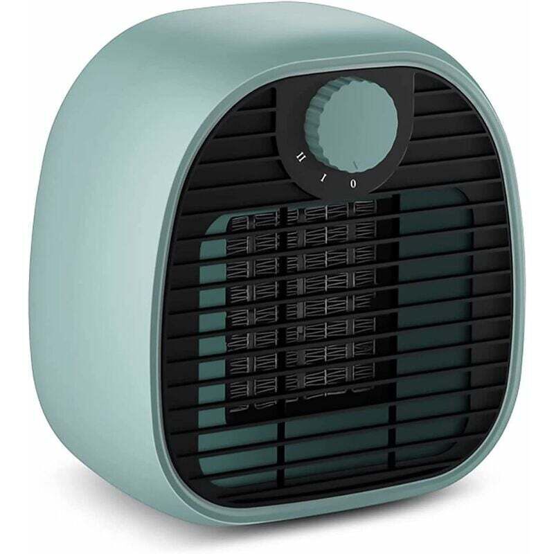 1000w Heizlüfter – Tragbarer Grüner Warmluftgebläse – 2-gang-regelung – Für Kleine Räume – Abmessungen 18x10x15cm