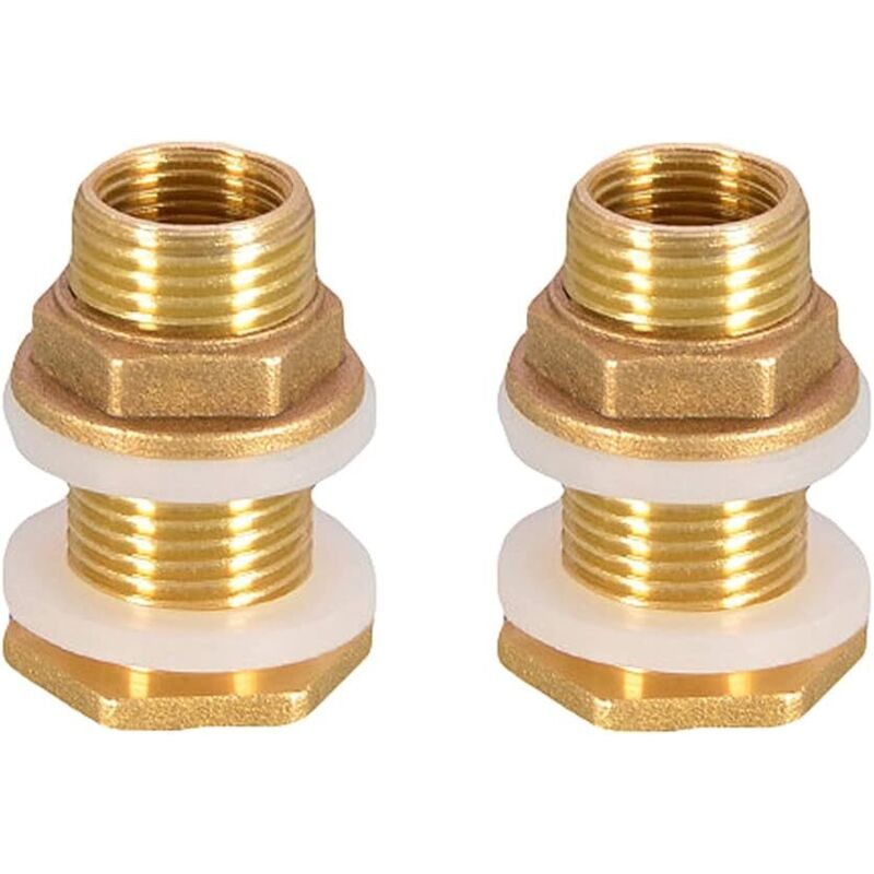 1/2-zoll-wasseradapter – Messinganschluss 4,2 Cm – 2 Dichtungen Für Tank Und Silikonscheiben – Für Wasserhähne Und Regenwassertanks