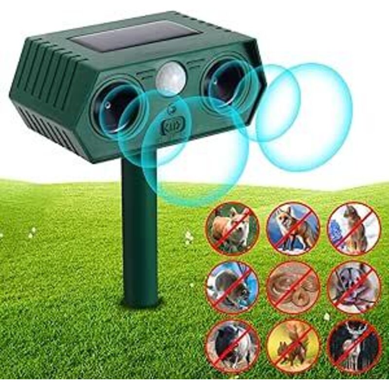 Wasserdichter Ultraschall-repeller Ip65 Mit Solarenergie – Bewegungsmelder Für Tiere – Vertreibt Katzen, Hunde, Marder, Reiher, Waschbären