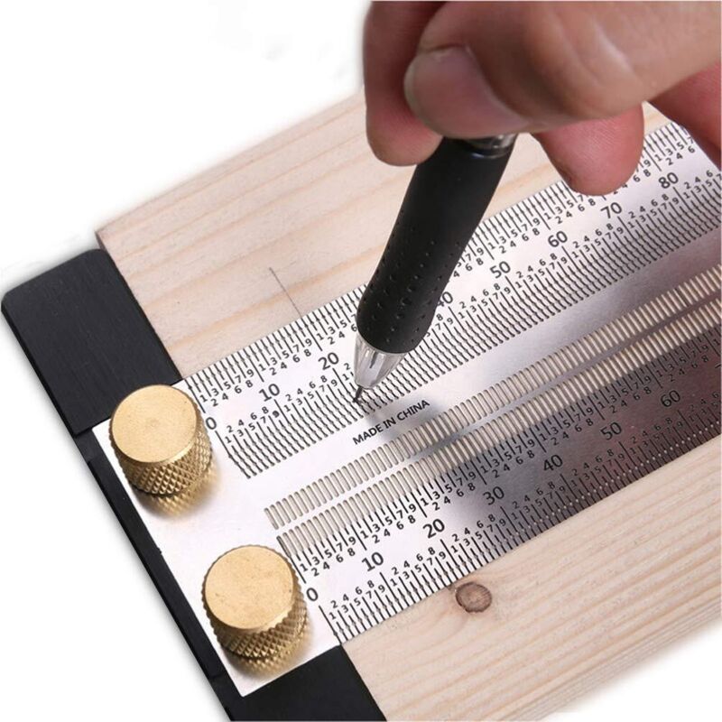 Präzisions-t-winkel Aus Aluminium Für Holzbearbeitung Und Zuschnitt, Markierlineal Mit Löchern, Holzwerkzeug (300 Mm)