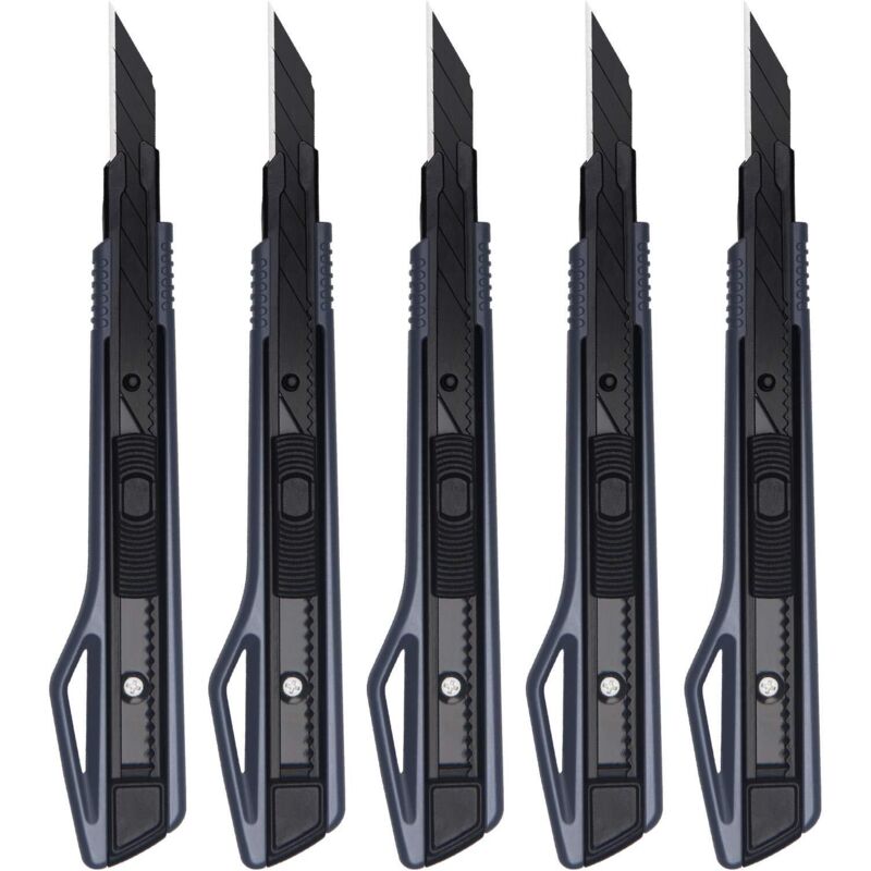 5er-set 9-mm-cutter – Mehrzweckmesser Mit Einziehbarer Klinge – Bastelmesser – Für Tapeten, Papier, Augenbrauenstift Und Kreative Arbeiten