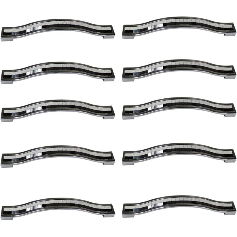 10er-set Schubladengriffe Aus Kristall-legierung Für Kommoden, Küchenmöbel Und Sideboards, Weiß Und Schwarz, 128 Mm – 10 Stück