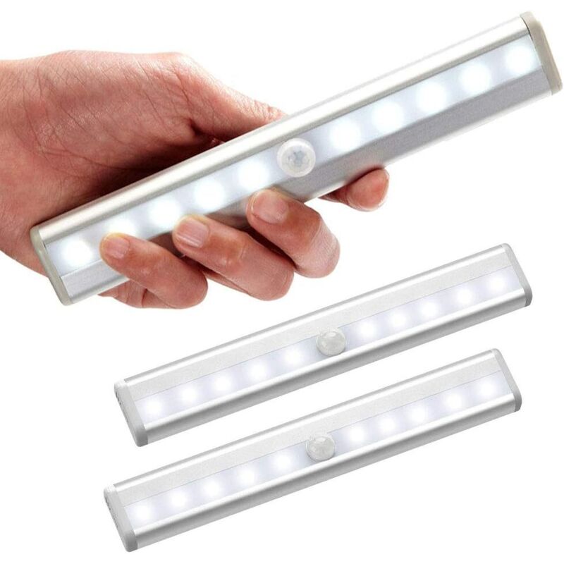 3er-set Led-leuchten Mit Bewegungssensor – 10 Weiße Leds – Erfassungsreichweite 3–5 M – Einfache Installation Mit Magnetstreifen
