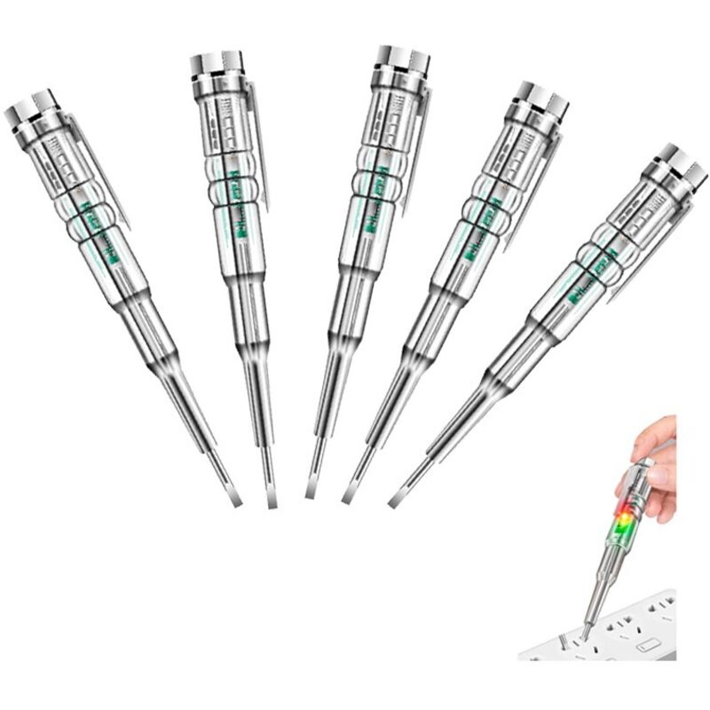 5er-set Spannungsprüfer-stifte, Intelligente Berührungslose Induktions-teststifte - Voltmeter-leistungsdetektor, Elektrischer Schraubendreher-anzeiger, Ac-spannungsprüfer-stift