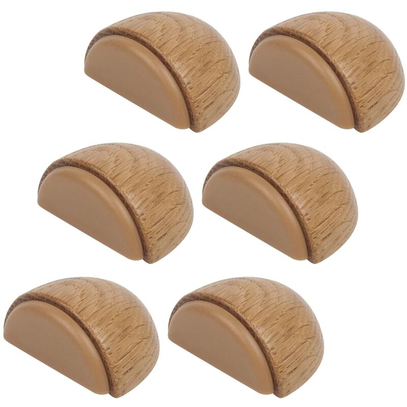 6er-set Türstopper – Selbstklebende Holztürstopper Für Böden Und Parkett – Klebetürstopper (eiche Natur)