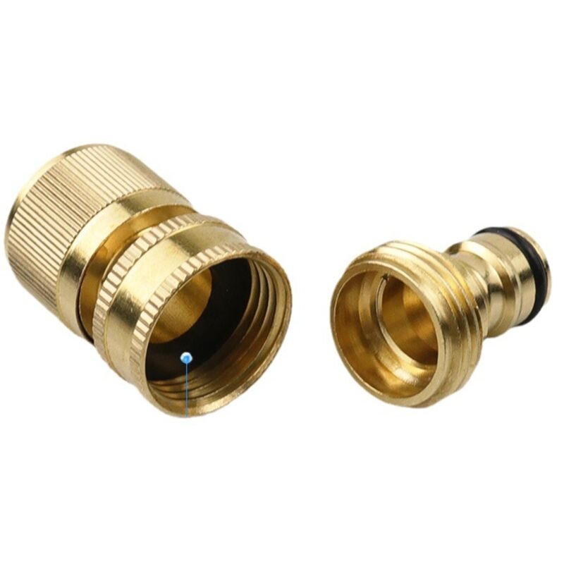 2er Set (4 Teile) Messing-gartenschlauchverbinder 3/4", Schnellkupplungen, Wasserhahnanschluss Mit Innengewinde Und Außengewinde, Adapter Für Gartenwasserhähne