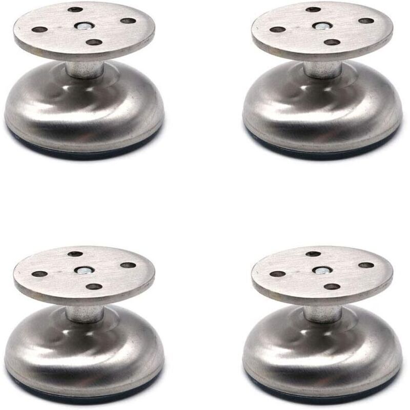 Set Aus 4 Verstellbaren Möbelfüßen, 3,8 Cm Lang, Extra Dick, Aus Edelstahl, Ideal Zur Unterstützung Von Sofas Und Badezimmermöbeln.
