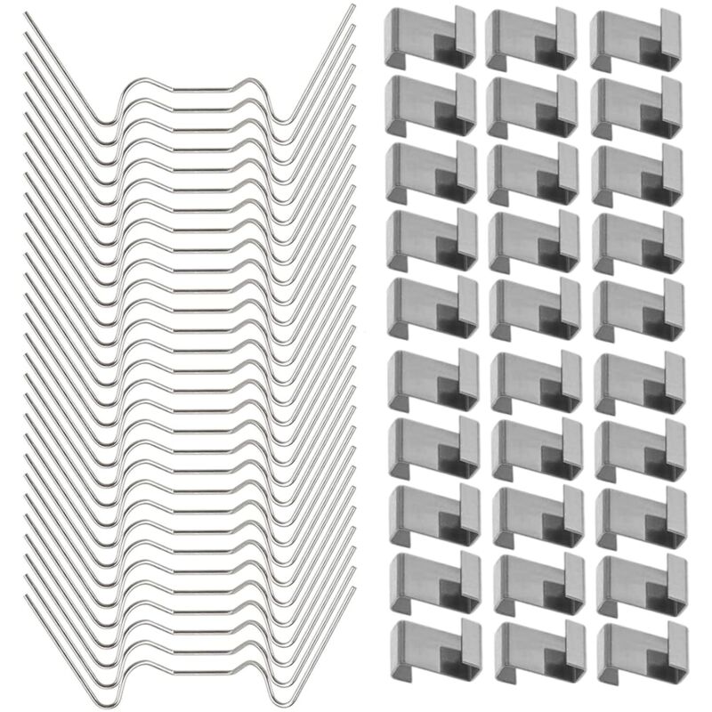 120er-pack Edelstahl-befestigungsklammern Für Gewächshausglas – 60 W-klammern Und 60 Z-klammern – Rostbeständig