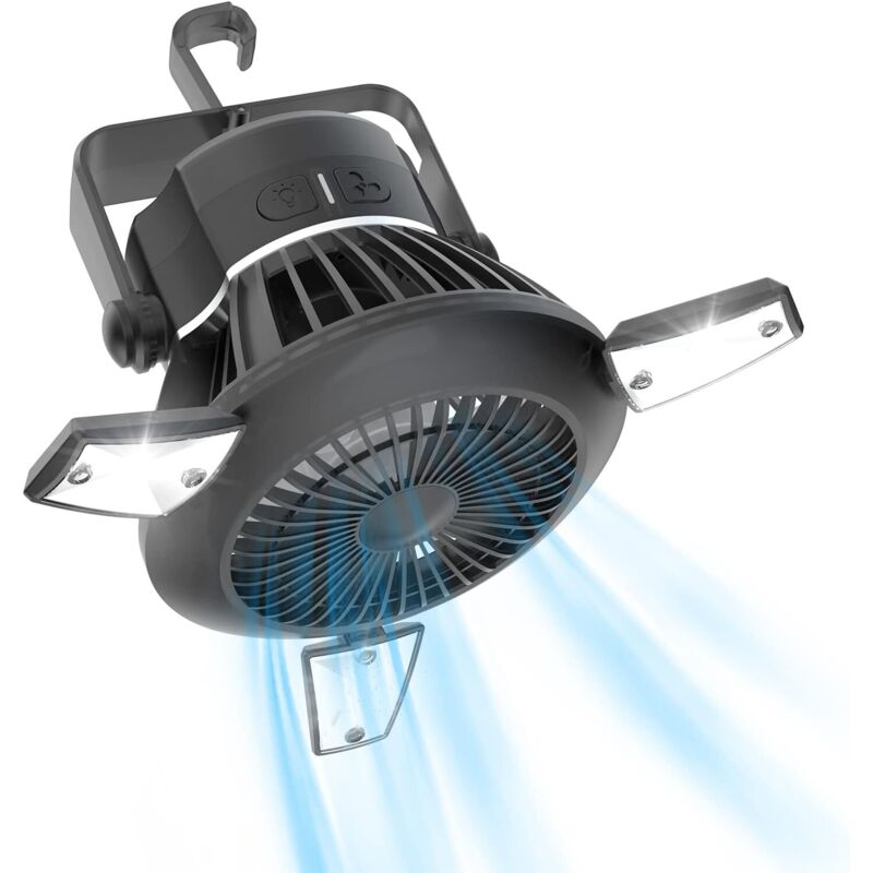 Tragbarer, Leichter Campingventilator, Wiederaufladbarer Zeltventilator, Solarbetrieben, Mit Haken Zum Aufhängen, Usb-schreibtischventilator