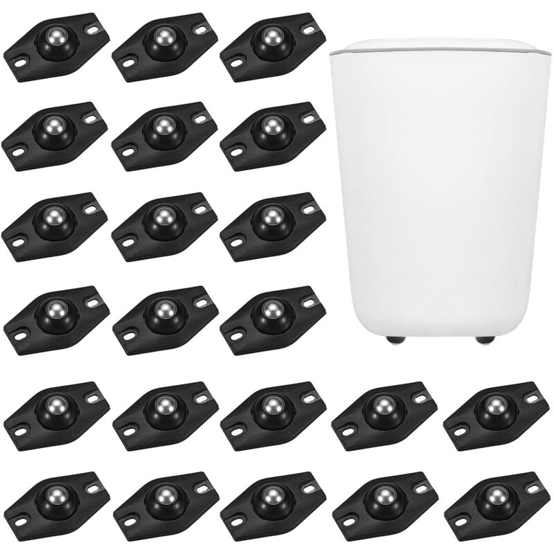 Set Aus 22 Selbstklebenden Miniaturrollen – Tragfähigkeit 15 Kg – Material Abs – Einfache Befestigung Für Möbel Und Aufbewahrungsboxen