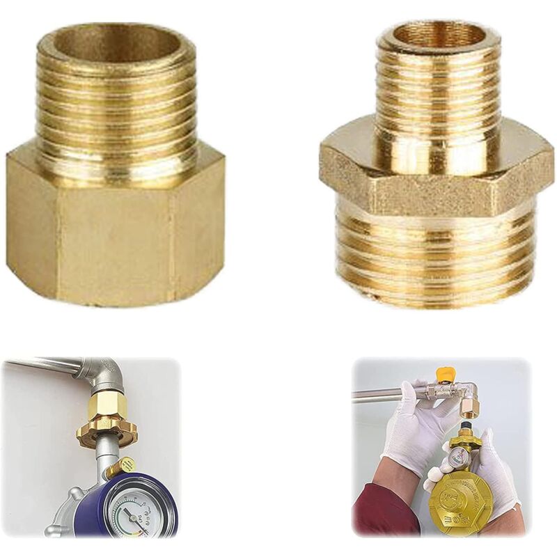 Messing-gasadapter – Übergang Von 1/2 Auf 1/4 – Gewindebehandlung Für Sichere Verbindung – Kompakt Für Camping Und Kocher