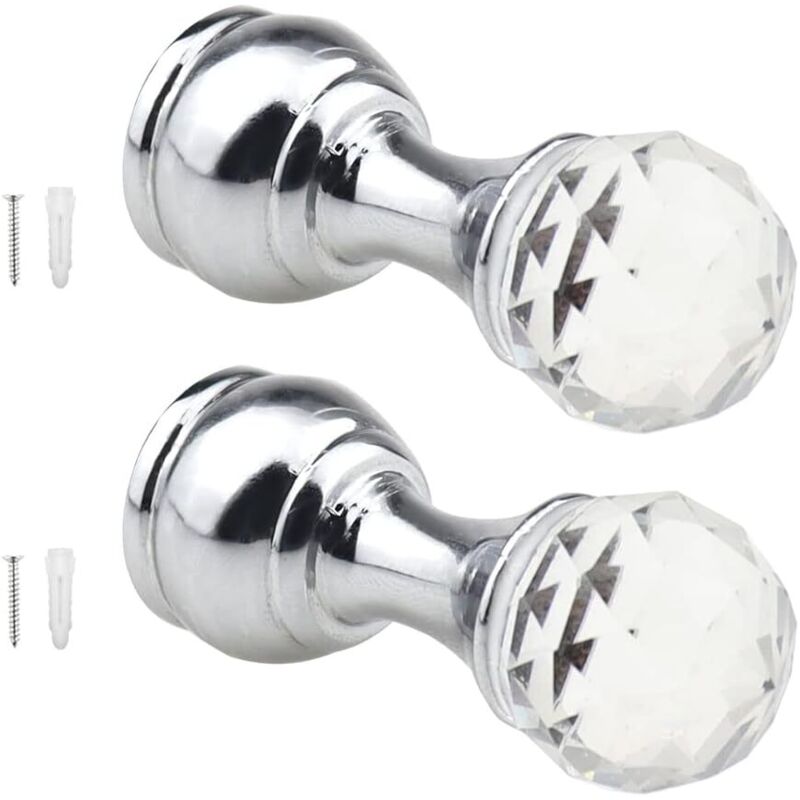 Handtuchhaken Wandhaken Für Bad 2er Set Schraubbarer Kleiderhaken Designer Appeal Kristallkopf 50 Mm