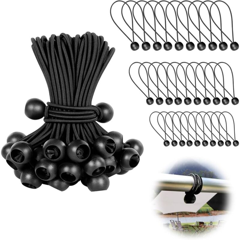 60 Stück Gummizüge Für Planen, Spanngummi Geeignet Für Flaggen, Planen, Kioske, Zeltdächer Usw. Für Zahlreiche Außenanwendungen.