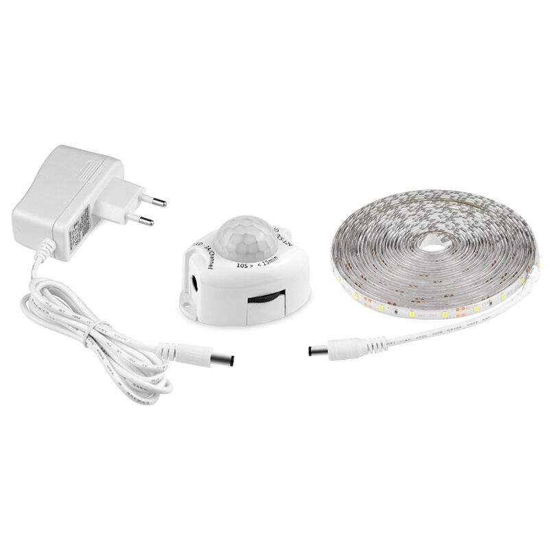 Wasserdichter Led-streifen Ip65 Mit Bewegungssensor – Selbstklebender Lichtstreifen 5m – 12v Stromversorgung Für Innen- Und Außenbeleuchtung