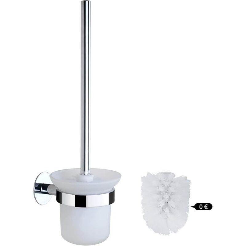 Wc-bürste, Wc-bürste Und Bürstenhalter, Reinigungs-bürstenset Für Das Badezimmer, Wc-bürste Aus Edelstahl Und Silbernem Glas (wandmontiert)