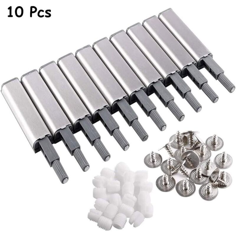 Türdämpfer, 10 Stück Push-to-open Dämpfungspuffer, Push-to-open System Türdämpfer Für Schranktüren Und Schubladen Mit Magnetischer Spitze Für Türen, Schränke, Schubladen