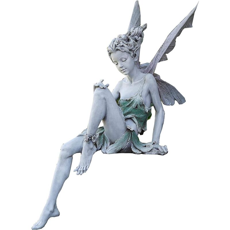 Gartenfigur Sitzende Fee 22 Cm – Wasserdicht Und Sonnenbeständig – Einzigartige Außendekoration – Für Bezaubernde Außenbereiche
