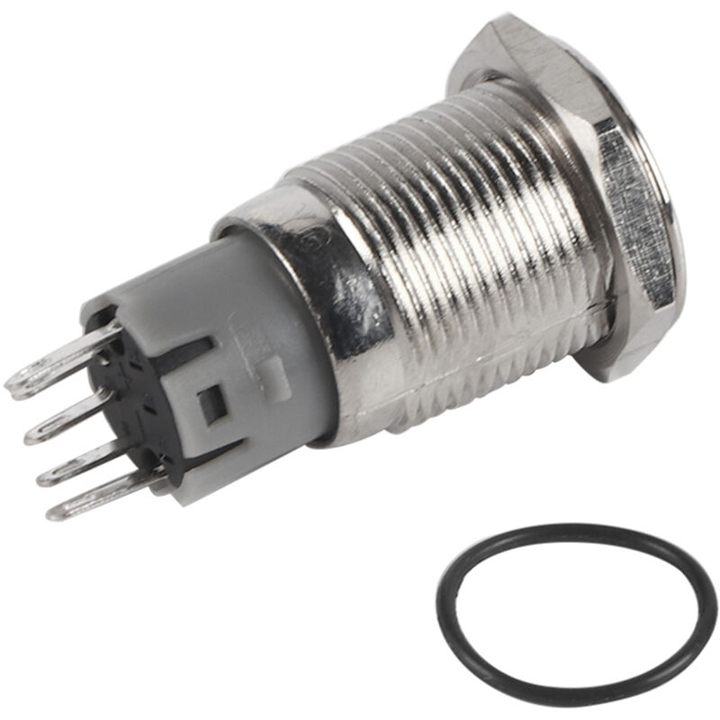 16mm Netzschalter, Keenso 12v Led Drucktaster Ein/aus Schalter Mit Grüner Symbolbeleuchtung, Selbsthaltend Für Auto