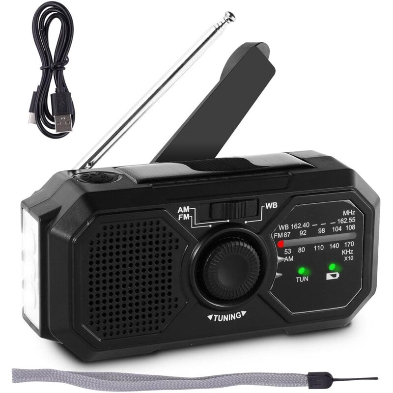 Kurbelradio, Solarradio, Manuell Aufladbares Solar-survival-radio Für Outdoor-camping