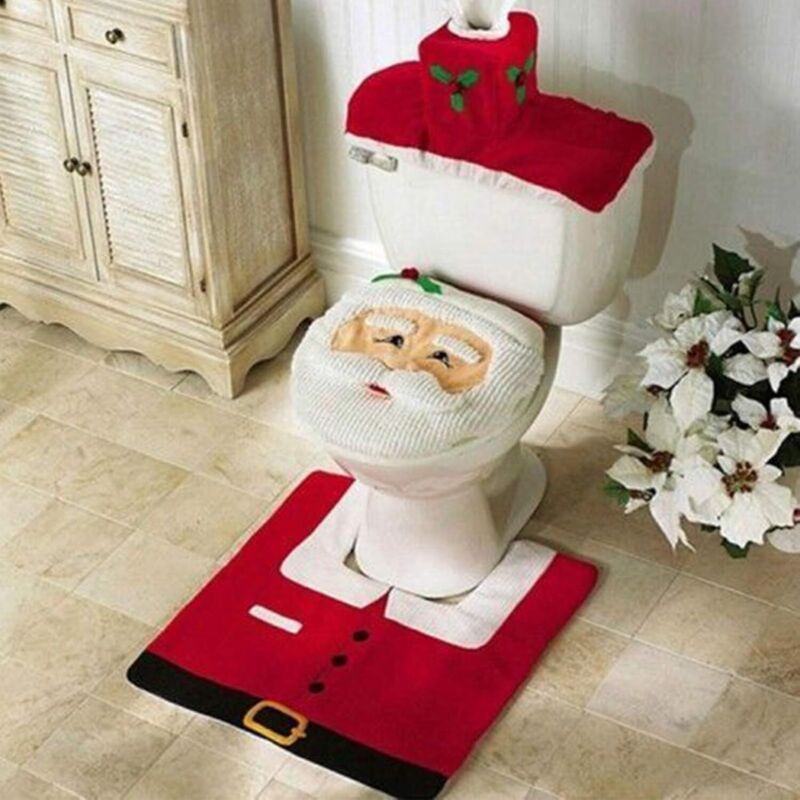 Weihnachtsdekoration Für Das Badezimmer - Rot-weißer Schneemann-toilettensitz