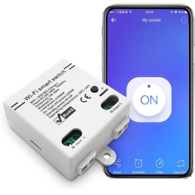 Wifi Smart Switch Intelligenter Universal-fernbedienungsschalter Drahtlos Sprachsteuerung Mit Timer Diy 2.4g Wifi Fernschalter Kompatibel Mit Alexa, Google Assistant, Ifttt (1er Pack)