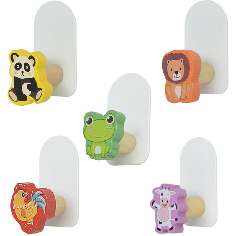 Klebende Haken In Tierform, 5er-set, Ohne Bohren, Einfache Befestigung