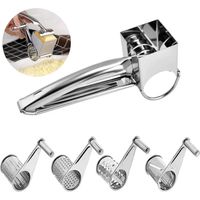 Käseschneider Mit 4 Klingen Aus Edelstahl, Multifunktionale Küchenreibe Für Parmesan, Ingwer Und Gemüse