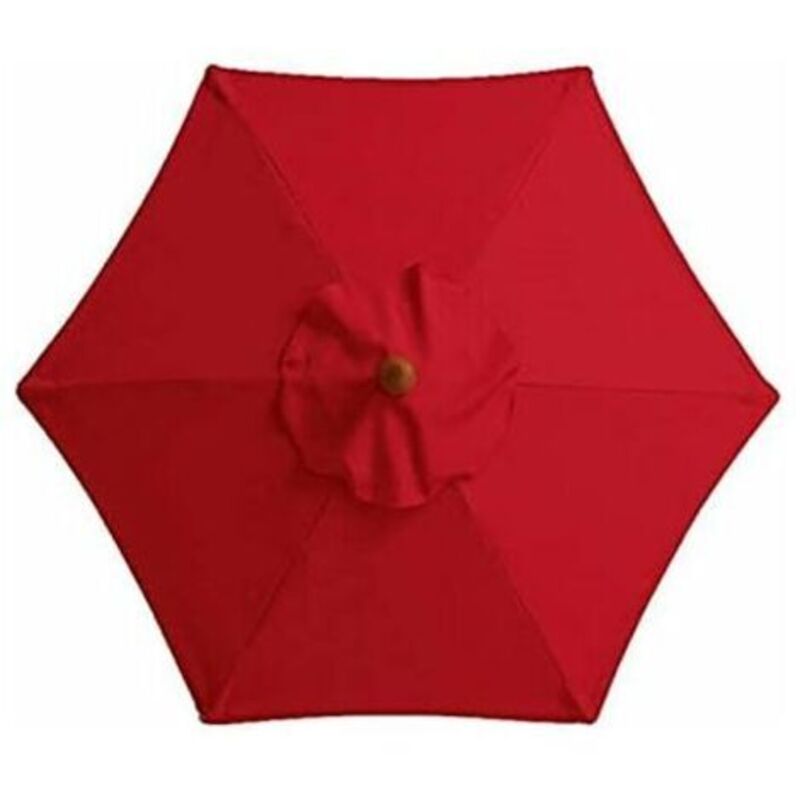 Ersatzbezug Für Sonnenschirm - 6 Streben - 2 M/2,7 M/3 M - Wasserdicht - Uv-schutz - Ersatzstoff (2,7m / 8,9ft, Rot)