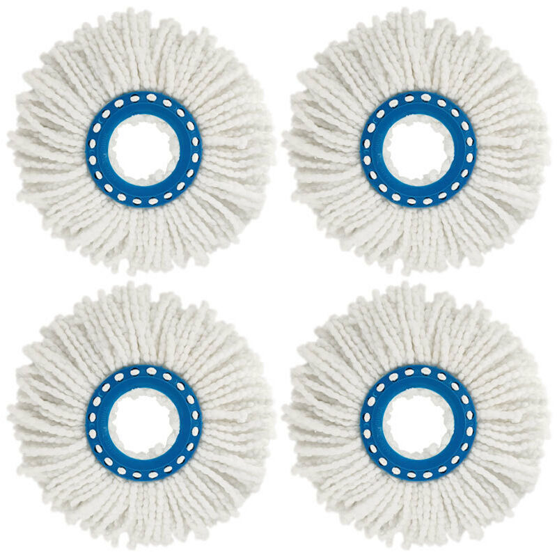 Mikrofaser-besenköpfe, Ersatz-rundkopf Für Drehmopp, 360° Drehbare Mop-köpfe Zur Bodenreinigung, 4 Stück (durchmesser 16 Cm)