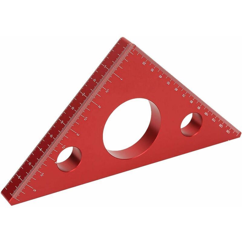 45-grad-winkel Aus Aluminiumlegierung, Metrisches Und Zollbasiertes Dreiecklineal, Anreißwerkzeug, Multifunktionales Quadrat Für Schreiner Und Holzwerkstatt