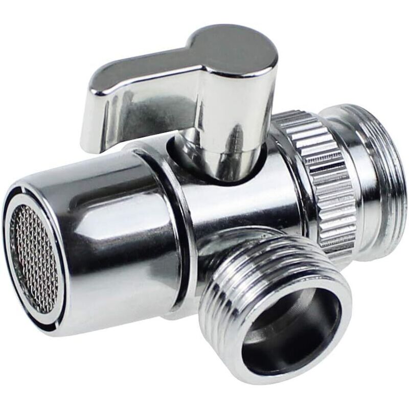 3-wege-ventil Mit Dichtung Aus Massivem Messing, Anschluss M22 X M24, Ersatzteil Für Duschsysteme. Verwendung In Badezimmern Und Küchen, Waschbeckenarmaturen Und Duschventile.