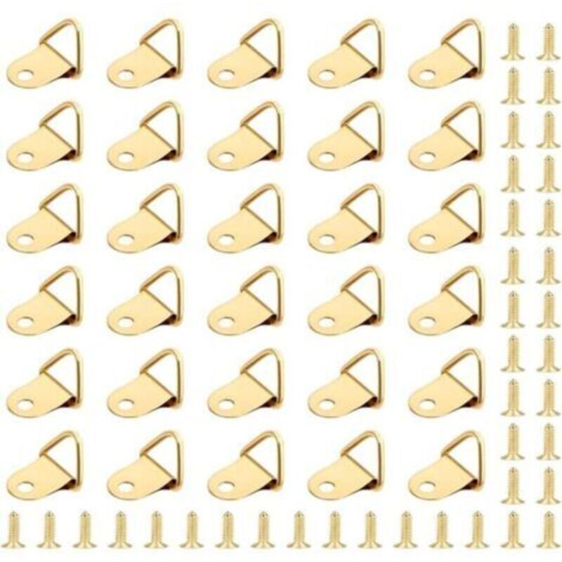 50-teiliges Set Bildaufhänger, Haken, Dreieckige Ringrahmen, Aufhängeschiene Mit 50 Schrauben