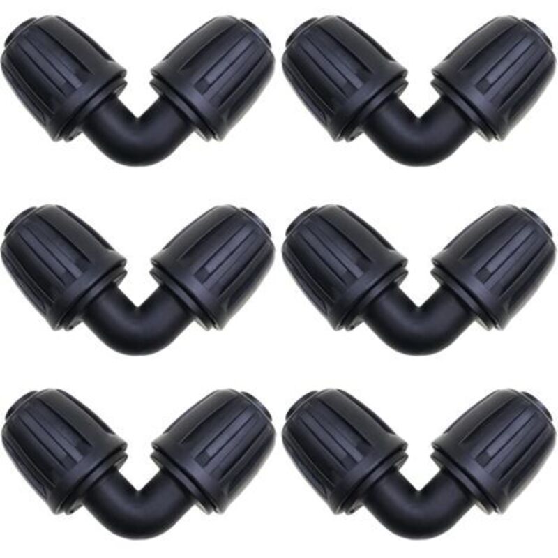 6 Stück Gewinkelte Verbinder, 16 Mm Bewässerungsanschluss, Gartenschlauchverbinder Für Pe-bewässerungsschläuche