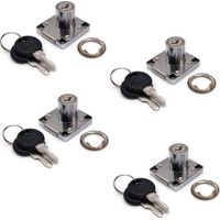 4er-set Schrank- Und Schubladenschlösser Mit 2 Schlüsseln, Möbelschlosszylinder, Nockenschloss Aus Zinklegierung Für Türen, Schränke, Schubladen, Briefkästen (22 Mm)