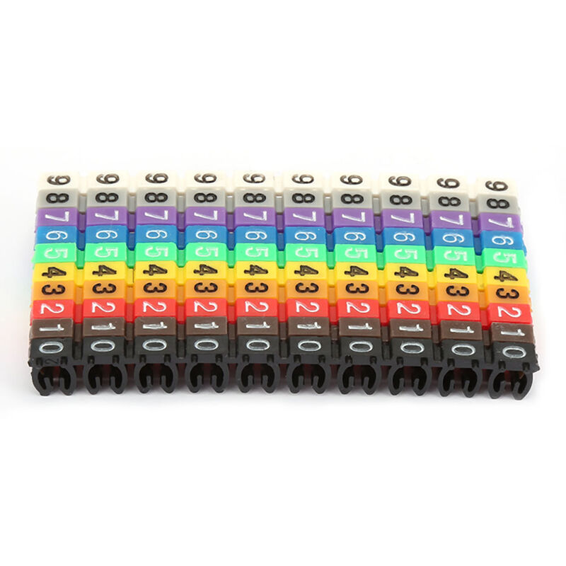 Clips Zur Kennzeichnung Von Kabeln, Nummerierungsetiketten, Kabelmarkierungsrohre Aus Fein Gefertigtem Kunststoff, (100 Stück Kcm-2,5 Mm²)