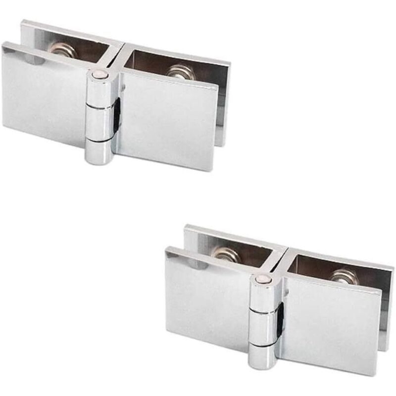 [2 Stück] Glastürscharnier - Weinschrank - Türscharnier - Glasklemme - Clipscharnier, Dicke 5-8 Mm (180°)