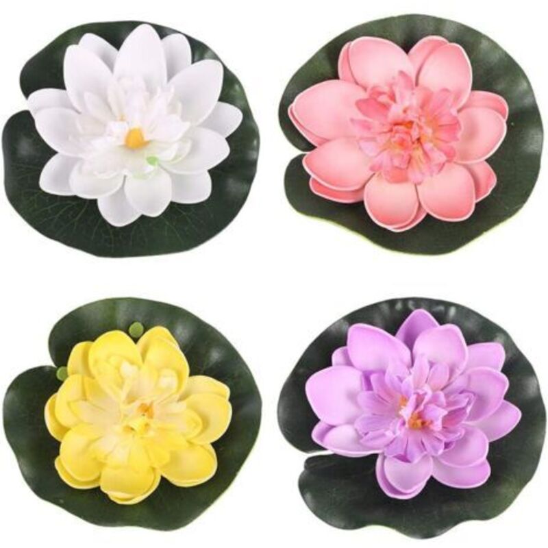 4-teiliges Set Schwimmende Teichdekoration, Künstliche Seerosenblüten Aus Moos, Nymphäen-dekoration Für Spezielle Garten-, Haus-, Aquarium- Oder Poolteich-partys, 10 Cm