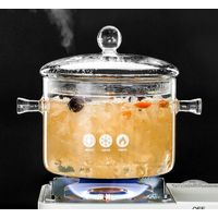Glas-kochtopf, Glas-topf Zum Kochen, Multifunktionale Mini-cocotte, Hitzebeständiger Transparenter Glastopf Mit Doppelgriff Und Deckel