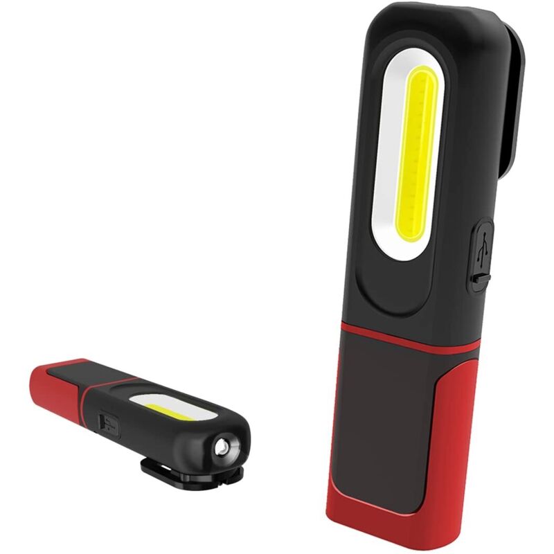 Wiederaufladbare Led-arbeitsleuchte, 2-in-1 Cob-led-inspektionslampe Mit 5 W, Magnetischem Sockel Und Haken Für Zuhause, Werkstatt Und Camping Npterbl