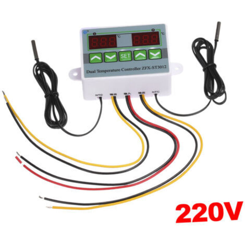 Intelligenter Digitaler Temperaturregler Mit Mikrocomputer, Doppelanzeige Zfx-st3012, 220 V/1500 W, Elektrischer Thermostat-schalter