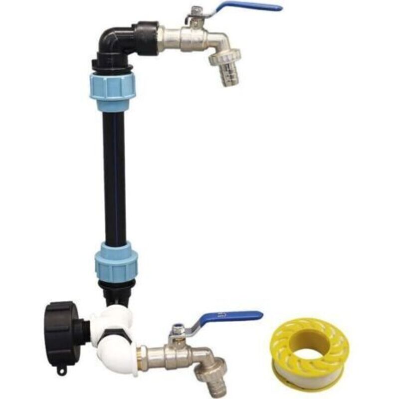 Ibk-hahn Mit Schwanenhals Für Ibc-tank, Anschlussset Für Regenwassertank Ibc S60×6, Doppelter Hahn 3/4 Zoll, Für Ibc-tank- Und Regenwasserreservoir-anschluss (ibc S606)