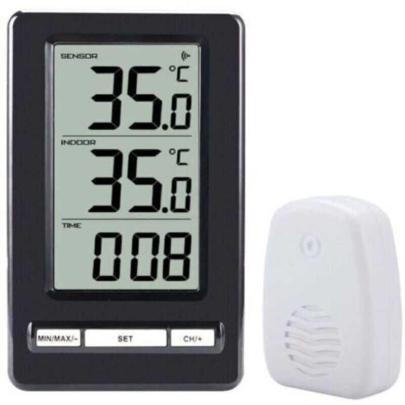 Innen- Und Außenthermometer, Kabelloses Digitales Thermometer Mit Sensoren Und Sonden, Hd-lcd-bildschirm Zur Temperaturerkennung, Min/max-speicher, ℃/℉