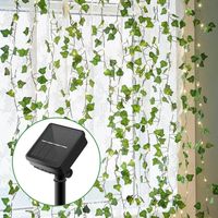 Solargirlande Für Außenbereich, Künstliche Lichterkette Efeu 100led 10m/32ft 8 Modi Solar-lichterkette Für Garten Balkon Terrasse Hochzeit Party Weihnachten Dekoration H471