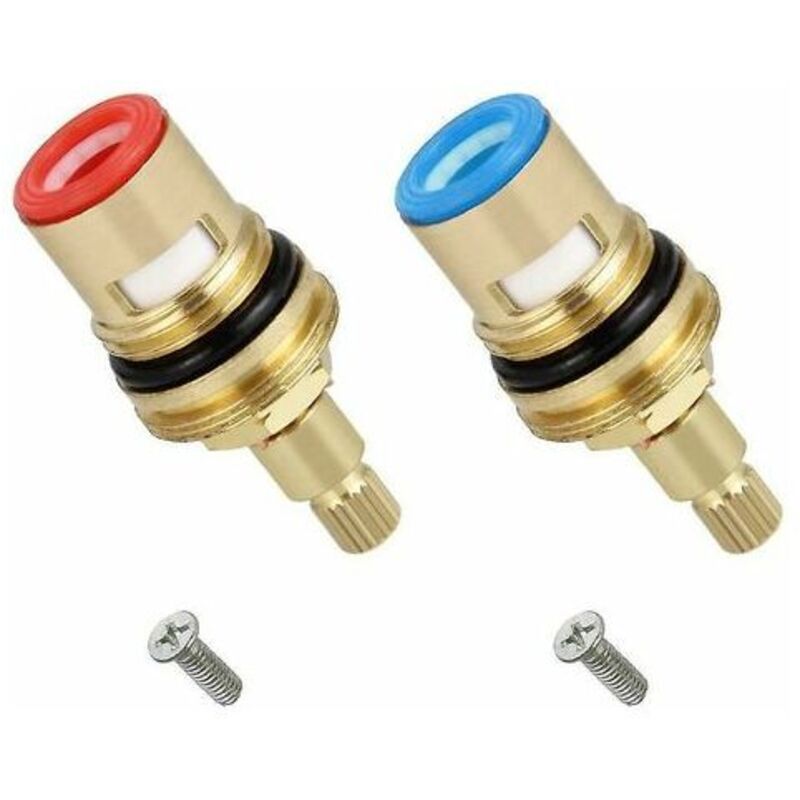 2er-set Keramik-ventileinsatz, 1/2-zoll-kartuschen, Universeller Ersatz Für Messinghähne, 20 Zähne X 53 Mm, Für Küche Und Bad (warm- Und Kaltwasser)