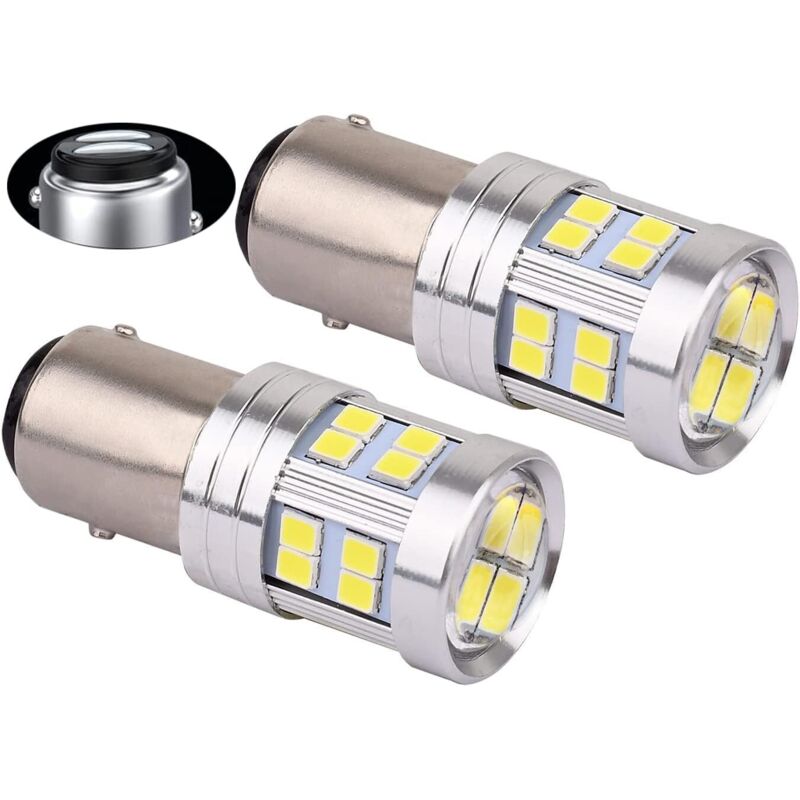 1157 Led 12v 24v P21w/5w Bay15d Weiß 6000k, Für Auto-rückleuchten Drl Bremslicht Lampe. 2er-pack