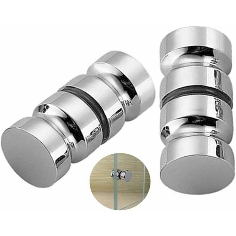 2er-set Duschtürgriffe, 30 Mm Bad-duschtürgriff, Ersatzgriffe In Poliertem Chrom